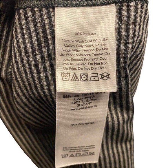 Eddie Bauer In Motion XLT Freedry shirt in gray and black. Horizontal striping. - Picture 7 of 10